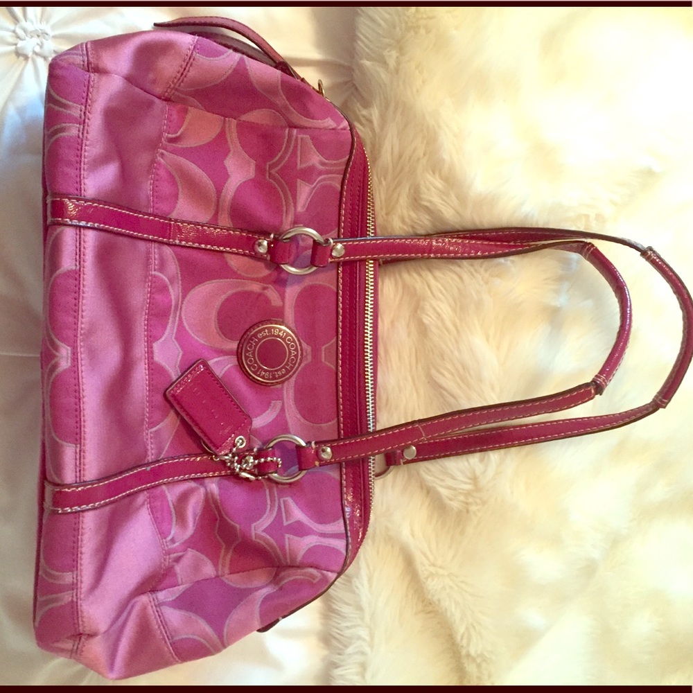 Magenta/cranberry Coach purse